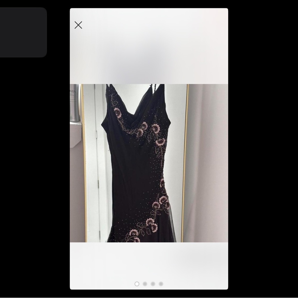 Elegant Black and Pink Embellished Dress